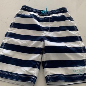 Gap Kids Blue & White Striped Swim Trunks, Boys Size XXL 14-16